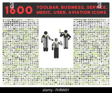 Discuss Icon With Large Pictogram Collection Stock Photo - Alamy
