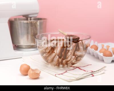 A cake mixture on a kitchen bench Stock Photo