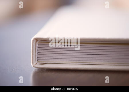 photobook with a cover of leatherette Stock Photo