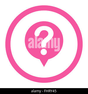 Status flat pink color rounded vector icon Stock Photo