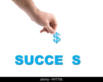 A conceptual success image isolated on white Stock Photo