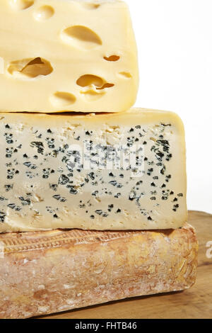 Big cheese pieces. Stock Photo