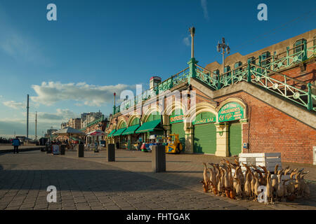 Winter afternoon on Brighton seafront, East Sussex, England. Stock Photo