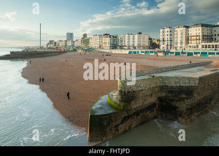 Winter afternoon on Brighton seafront, East Sussex, England. Stock Photo