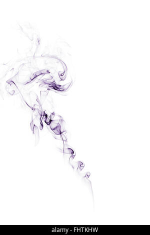 Purple smoke isolated on white. Stock Photo