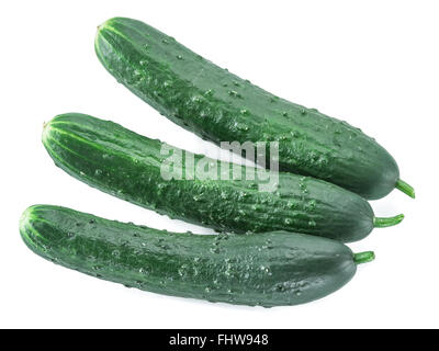 Cucumbers on the white background. Stock Photo