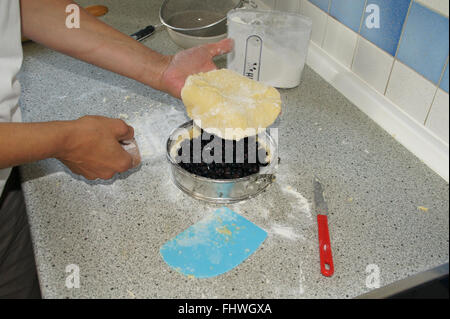serviceberry-cake preparing Stock Photo