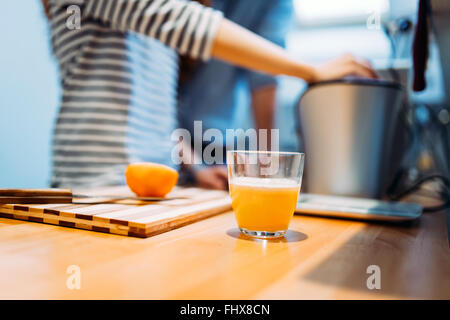 Home made orange juice from fresh organic oranges Stock Photo