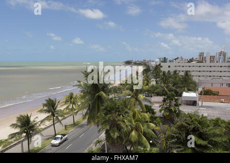 Praia de Manaíra com o Hotel Tambaú ao fundo Stock Photo