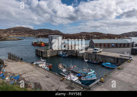 Kallin Harbour on Grimsay North Uist Stock Photo