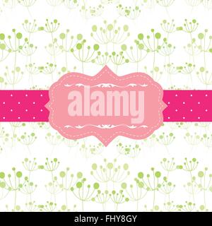Abstract seamless pattern background with pink ornate frame Stock Vector