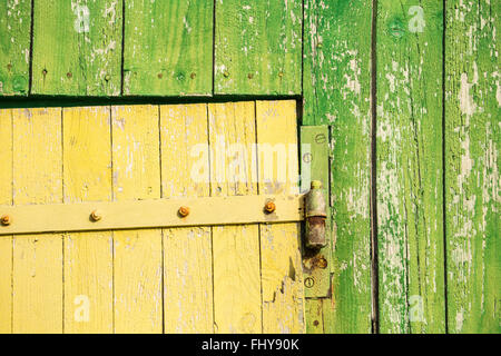 Peeling paint on fishing/workshop hut in Le Chateau d'Oleron,  Ile d'Oleron Stock Photo