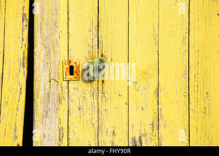 Peeling paint on fishing/workshop hut in Le Chateau d'Oleron,  Ile d'Oleron Stock Photo