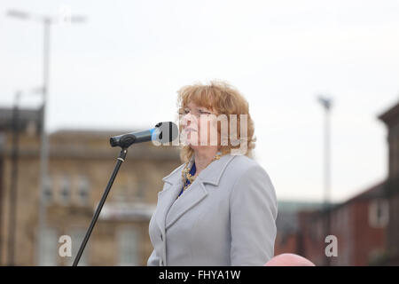 Rochdale, UK. 26th February, 2016. The Mayoress of Rochdale Councillor Cecile Biant in Rochdale, UK 26th February 2016 Credit:  Barbara Cook/Alamy Live News Stock Photo