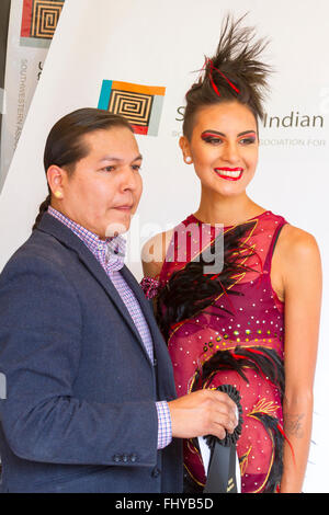 Santa Fe Indian Market Fashion show Native American New Mexico  Traditional, Southwestern Association for Indian Arts Stock Photo