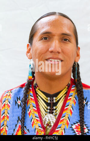 Santa Fe Indian Market Fashion show Native American New Mexico  Traditional, 'SWAIA' Southwestern Association for Indian Arts Stock Photo