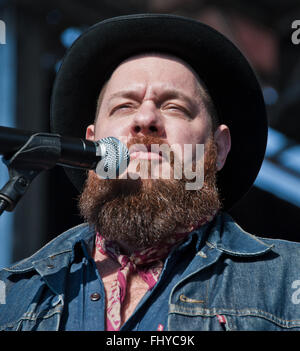 Philadelphia, Pennsylvania, USA. 31st January, 2016. Nathaniel Rateliff Performs at Radio 1045 Winter Jam 2016 at XFINITY Live! Stock Photo