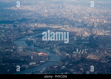 London UK. 26th February 2016. An Aerial photograph of the London Shard seen rising as  the capital  is  bathed in afternoon sunshine Credit:  amer ghazzal/Alamy Live News Stock Photo