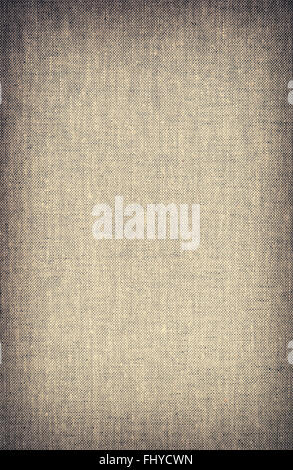 Textile background. Vintage textured linen with vignette Stock Photo