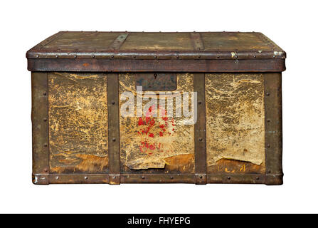 Old trunk (chest) isolated Stock Photo