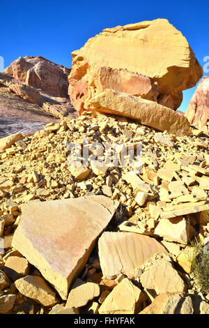 Colorful sandstone is everywhere in Valley of Fire State Park in Southeastern Nevada in the American Southwest Stock Photo