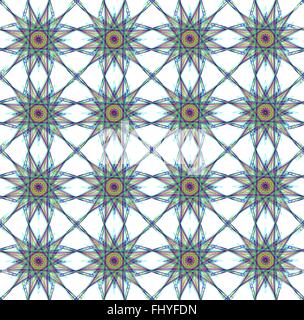Abstract seamless floral pattern of various neon colors with dominant green color. Digital vector background illustration. Stock Vector