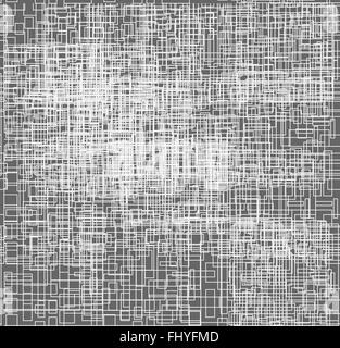 Microchip. Line art. White lines on the gray backdrop. Digital background vector pattern print. Stock Vector