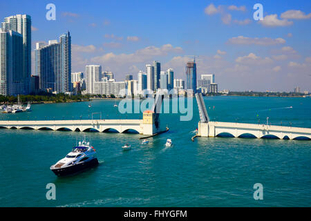 Venetian Causeway Bridge Miami Florida FL Stock Photo