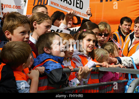 Youngsters at barrier during a protest march outside Leinster House Dublin Ireland Stock Photo