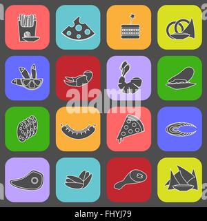 Colorful beer snacks icon set. Digital background vector illustration. Stock Vector
