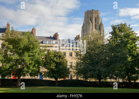 A view of the Wills Memorial Building from Berkeley Square in Bristol. Stock Photo