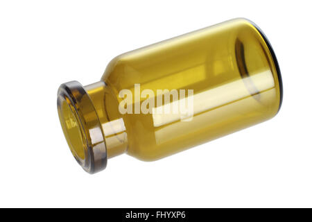 Empty Glass Bottle Lying on white Background Stock Photo
