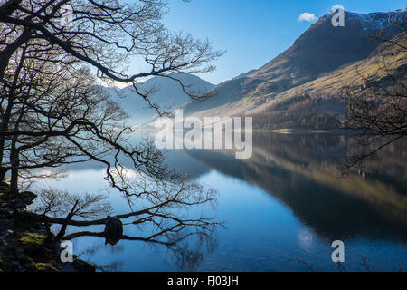 Buttermere on a crisp winter morning in the English Lake District Stock Photo