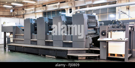 Offset printer press in industry plant Stock Photo