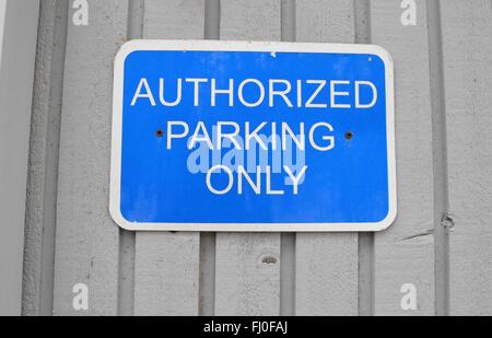 Authorized Parking Only Sign Stock Photo