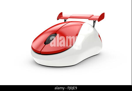 High speed computer mouse isolated on a white background Stock Photo