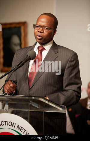 Ken Thompson, Brooklyn DA speaks at Martin Luther King Jr. day at NA House of Justice Harlem Stock Photo