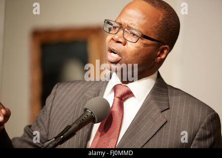 Ken Thompson, Brooklyn DA speaks at Martin Luther King Jr. day at NA House of Justice Harlem Stock Photo