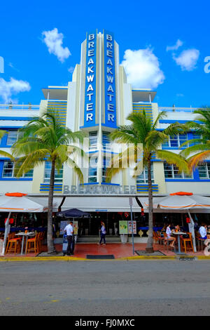 Miami Beach Florida FL Art Deco Ocean Drive South Beach Stock Photo