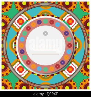 Colorful greeting card with flowers of various colors and shapes. Digital background vector illustration. Stock Vector