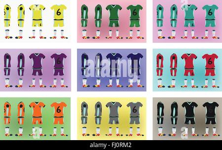 Football Soccer Team Sportswear Uniform. Digital background vector illustration. Stylish design for t-shirts, shorts and boots. Stock Vector