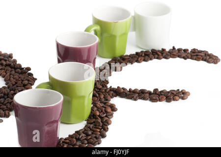 cup of coffee with beans Stock Photo