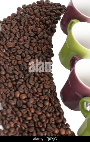 cup of coffee with beans Stock Photo