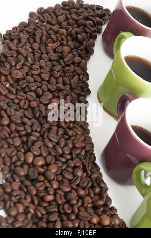 cup of coffee with beans Stock Photo