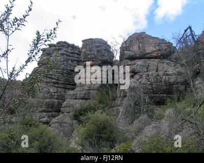 Sandstone rock formations in The Grampians National Park, Victoria, Australia. Stock Photo