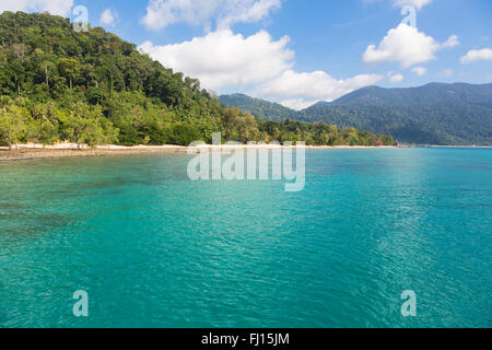 Tioman island is a stunning tropical island off the east coast of Malaysian Peninsula. Stock Photo