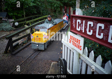 Poynton Brookside agreed centre miniature railway in Cheshire   family attraction fun Travel Travellers Traveling tourist touris Stock Photo