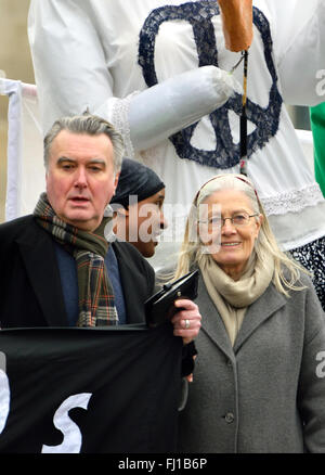 Vanessa Redgrave (actress and campaigner) at the Stop Trident rally in Trafalgar Square, London 27th Feb 2016 Stock Photo