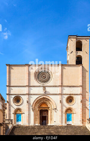 cathedral in the small town of todi Stock Photo