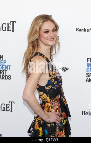 Santa Monica, Los Angeles, California, USA. 27th Feb, 2016. Actress Marin Ireland arrives at the 31st annual Film Independent Spirit Awards in a tent on Santa Monica Beach in Santa Monica, Los Angeles, USA, on 27 February 2016. Photo: Hubert Boesl - NO WIRE SERVICE - Credit:  dpa picture alliance/Alamy Live News Stock Photo